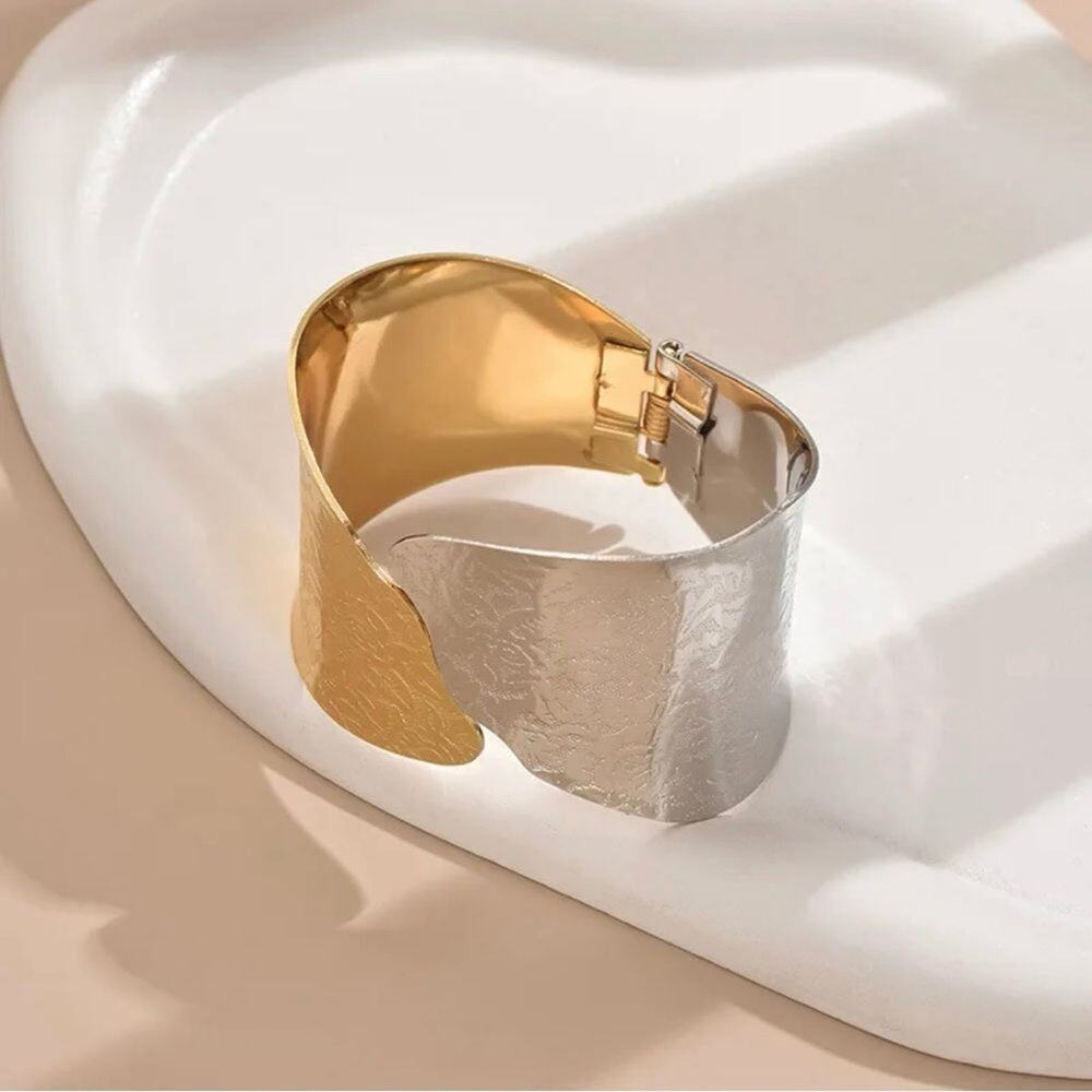 Silver and Gold Cuff Bracelet - Picture 5 of 6